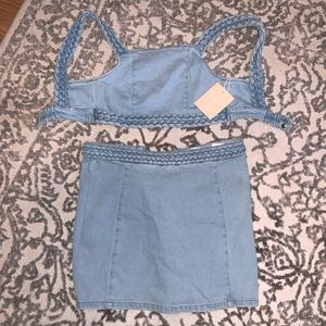 Mink Pink jean skirt set
